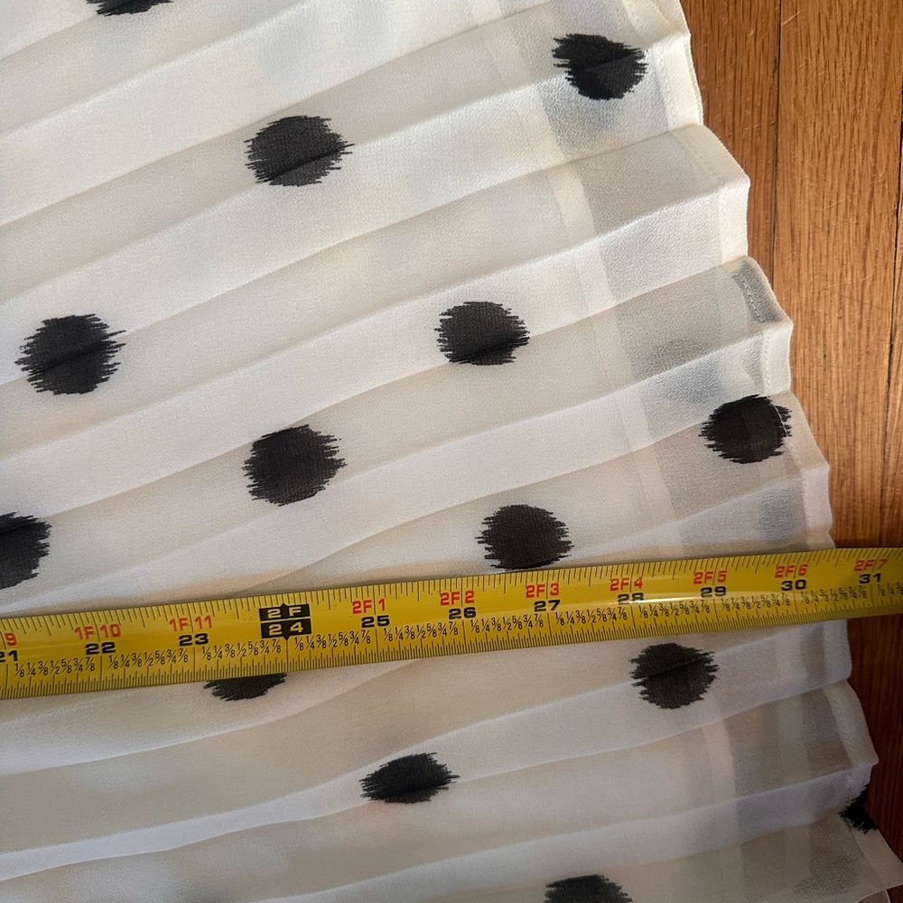a new day White Pleated Midi Skirt with Black Polka Dots - Picture 5 of 5